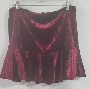 Forever 21 Burgundy Velvet Mini Skirt